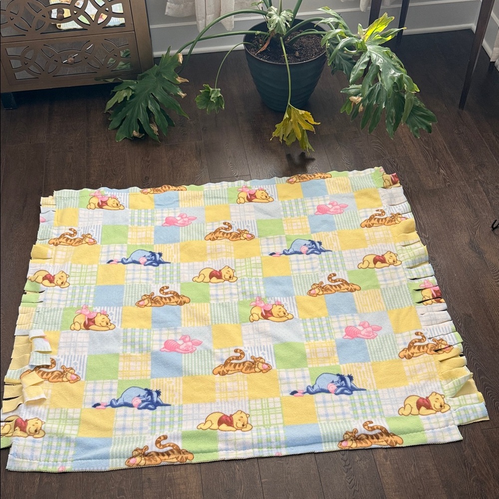Large Soft Handmade Winnie the Pooh themed baby blanket